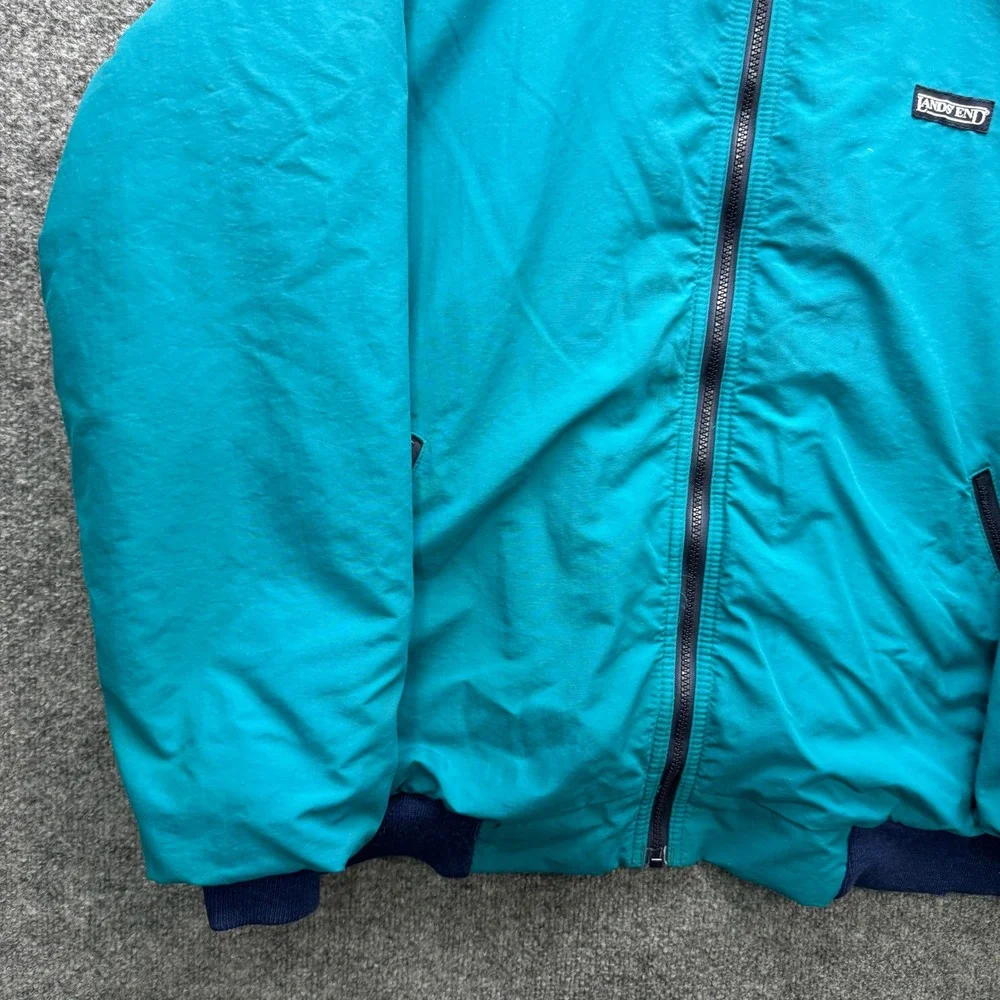Lands' End The Squall Jacket Mens XXL Tall Teal Fleece Lined Outdoor Vintage